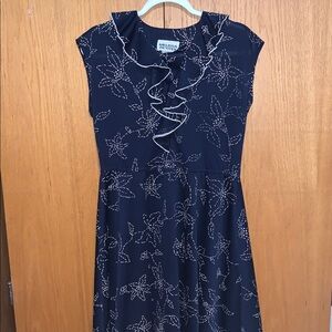 Dark Blue Flowy Midi Dress